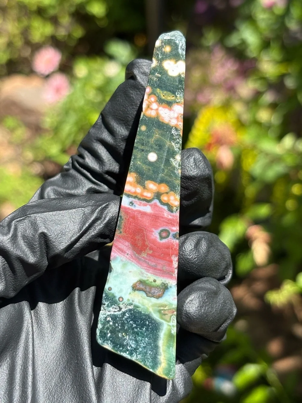Colorful Ocean Jasper Slab - Druzy Sea Jasper - Polished Orbicular Jasper
